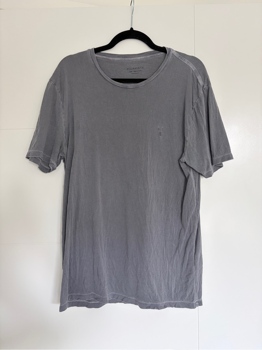 All Saints Short-Sleeve Crew Neck T-Shirt in Gray